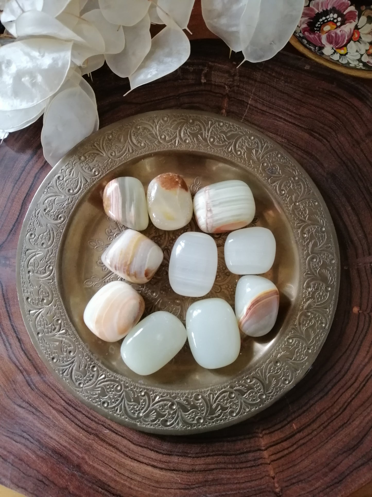 Banded Green Calcite Tumbled Stones