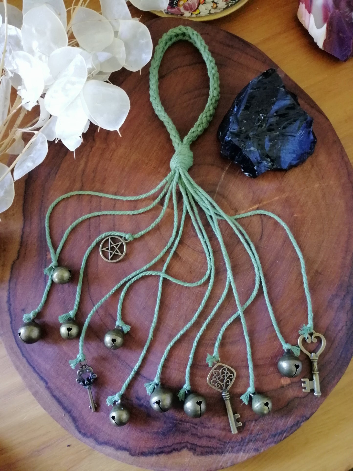 Olive Green Cotton Witch Bells