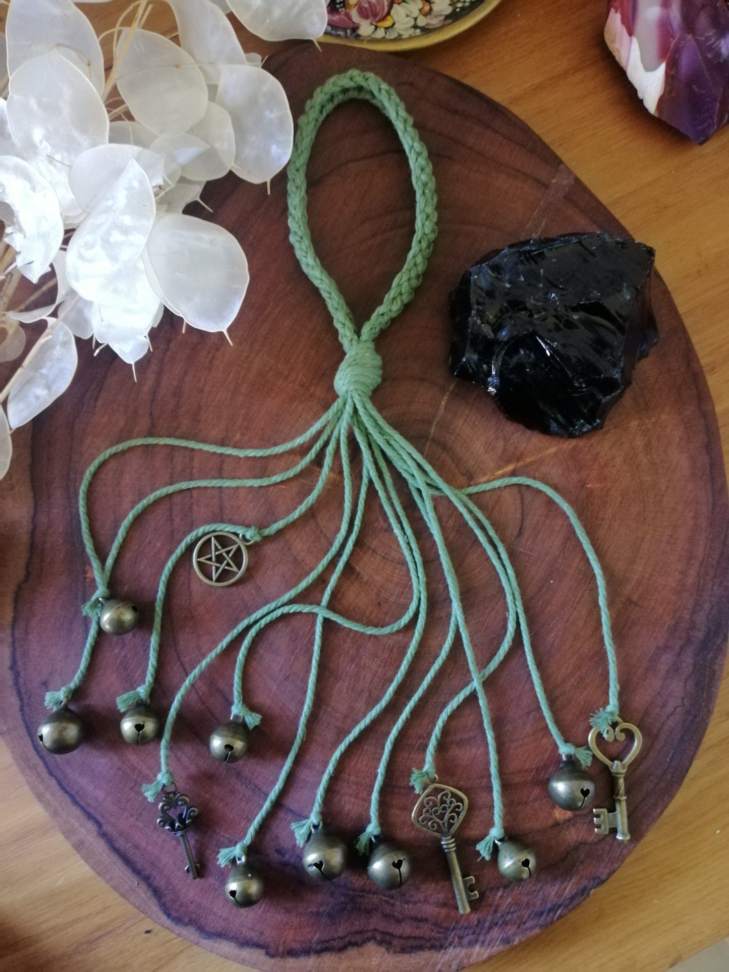 Olive Green Cotton Witch Bells