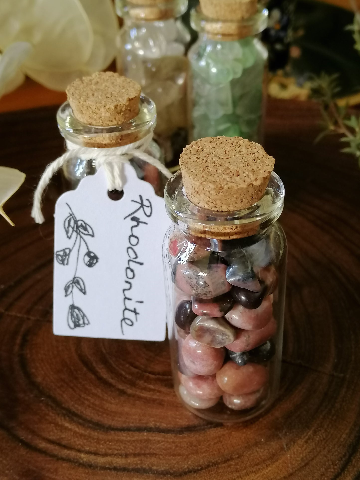 Rhodonite Crystal Chip Bottle