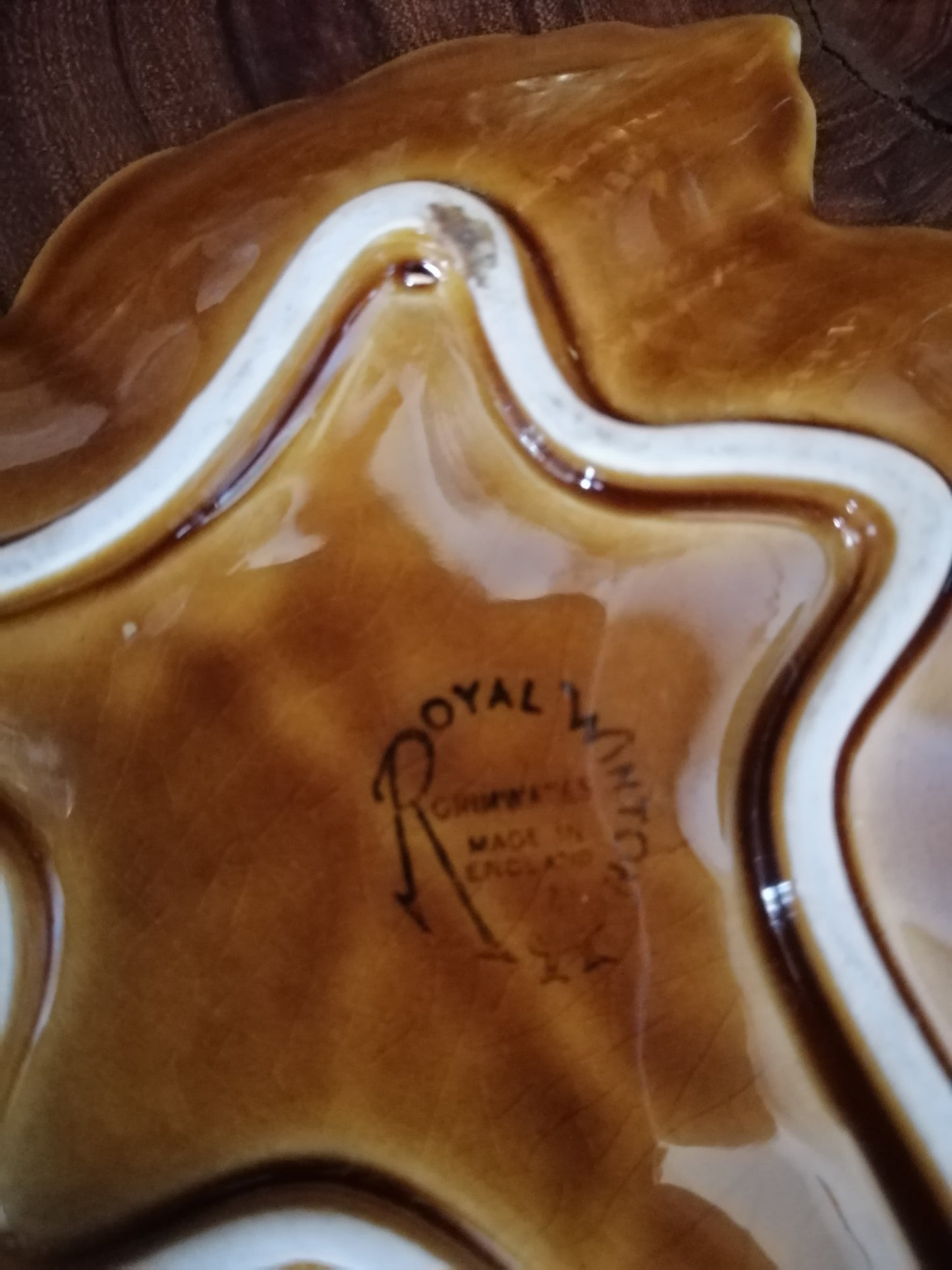 Vintage Royal Winton China Autumnal Leaf Offering Dish