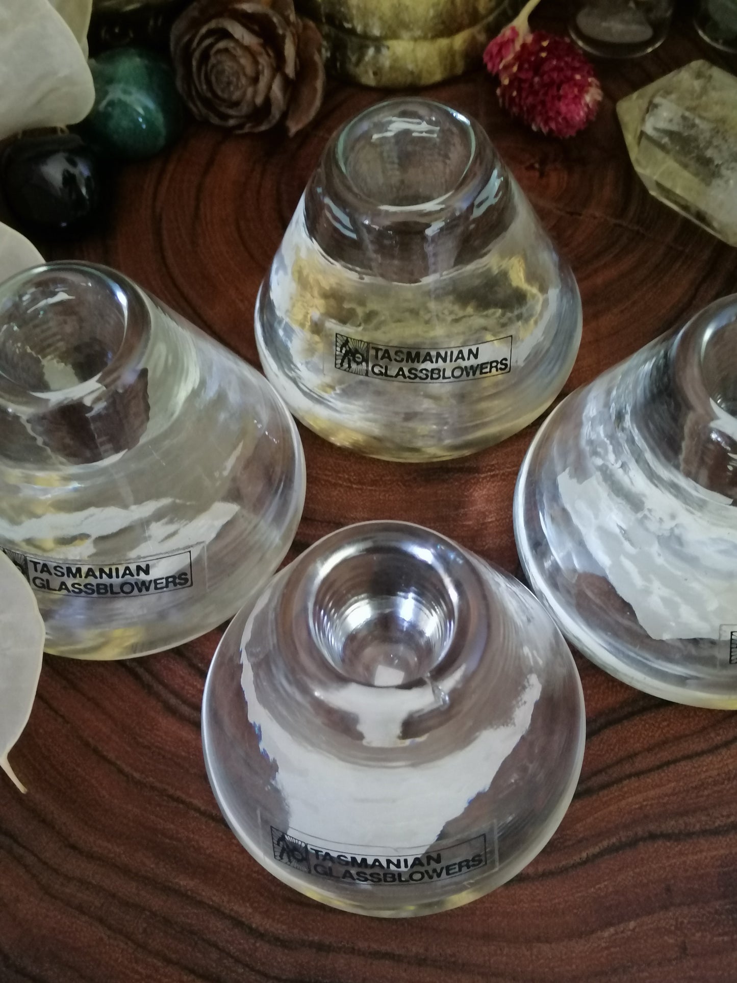 Hand Blown Glass Chime Candle Holders