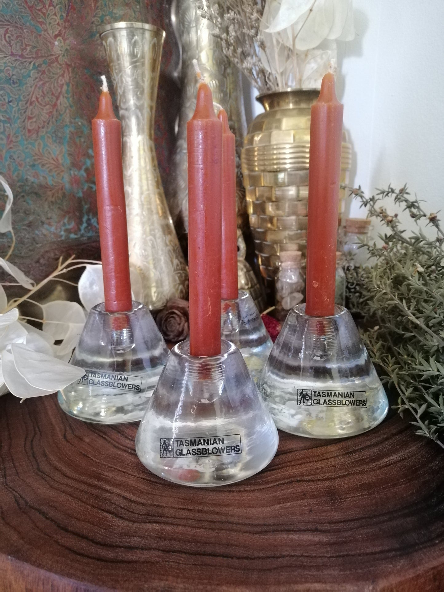 Hand Blown Glass Chime Candle Holders