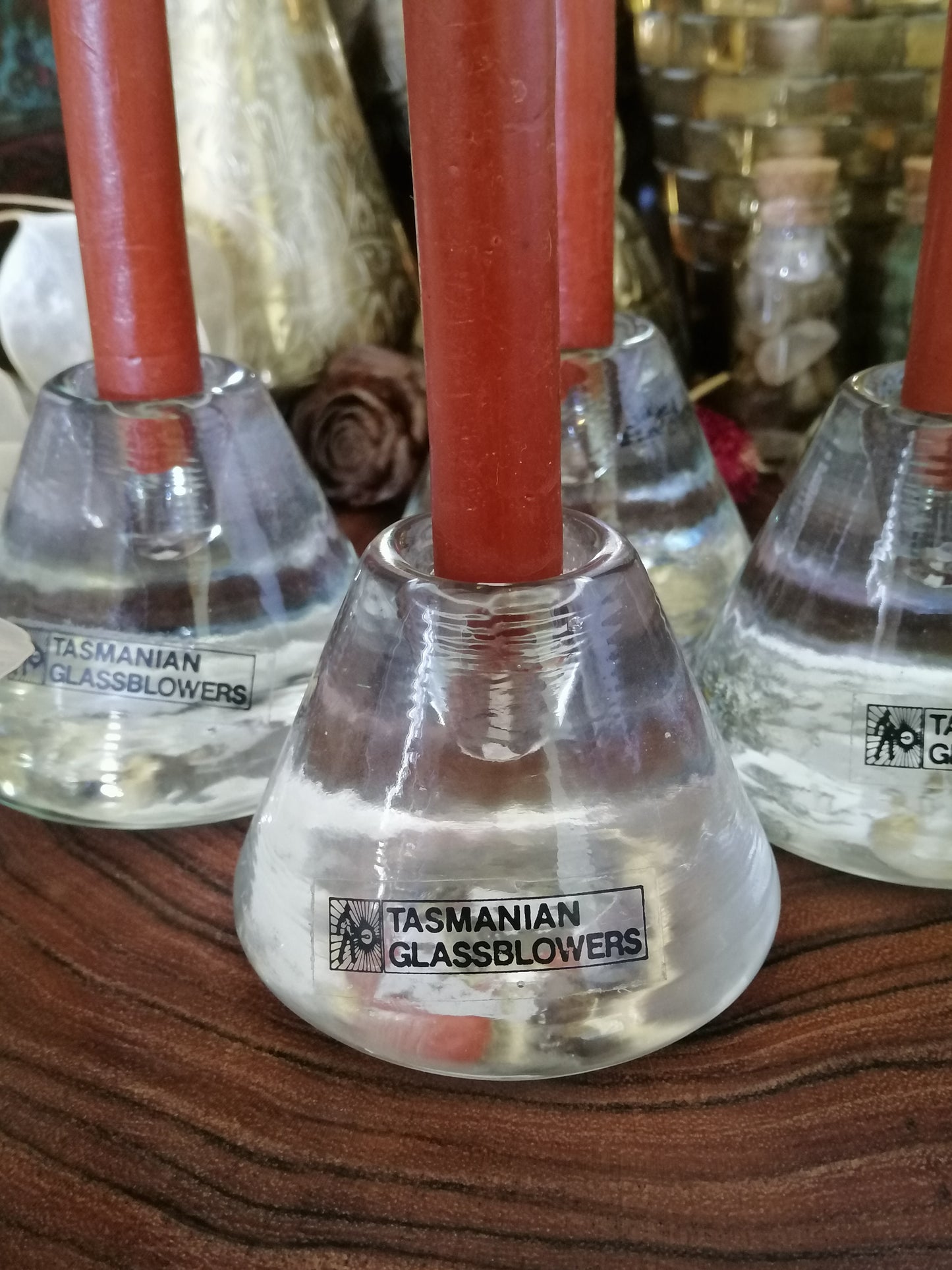 Hand Blown Glass Chime Candle Holders