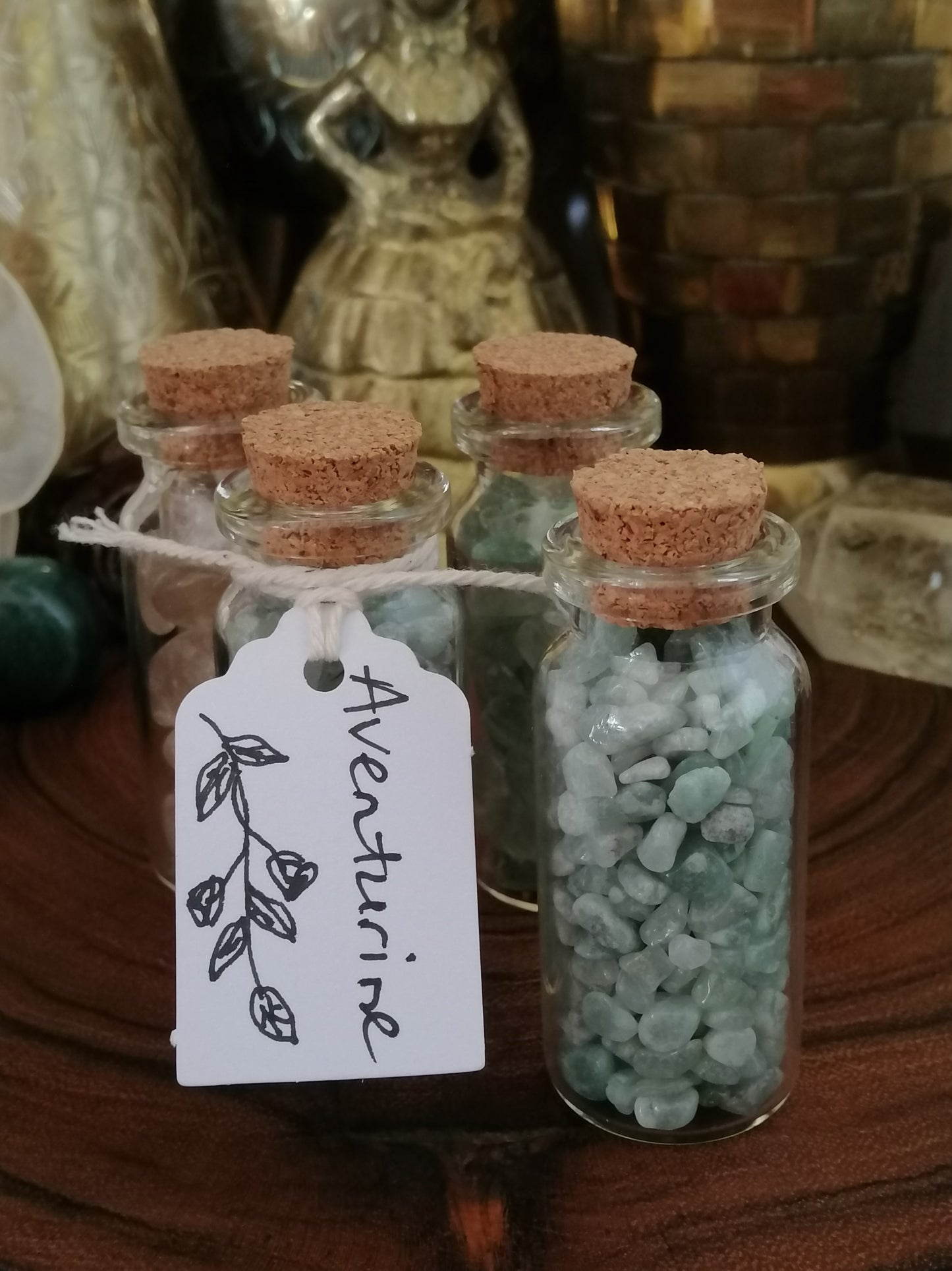 Green Aventurine Crystal Chip Bottle