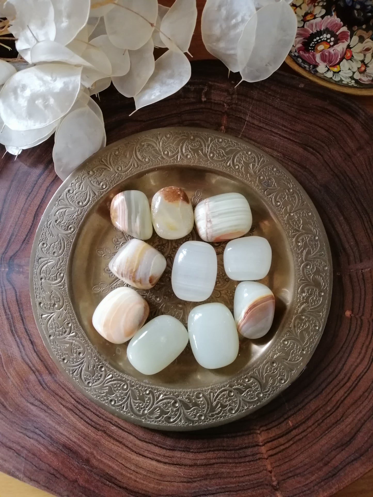 Banded Green Calcite Tumbled Stones