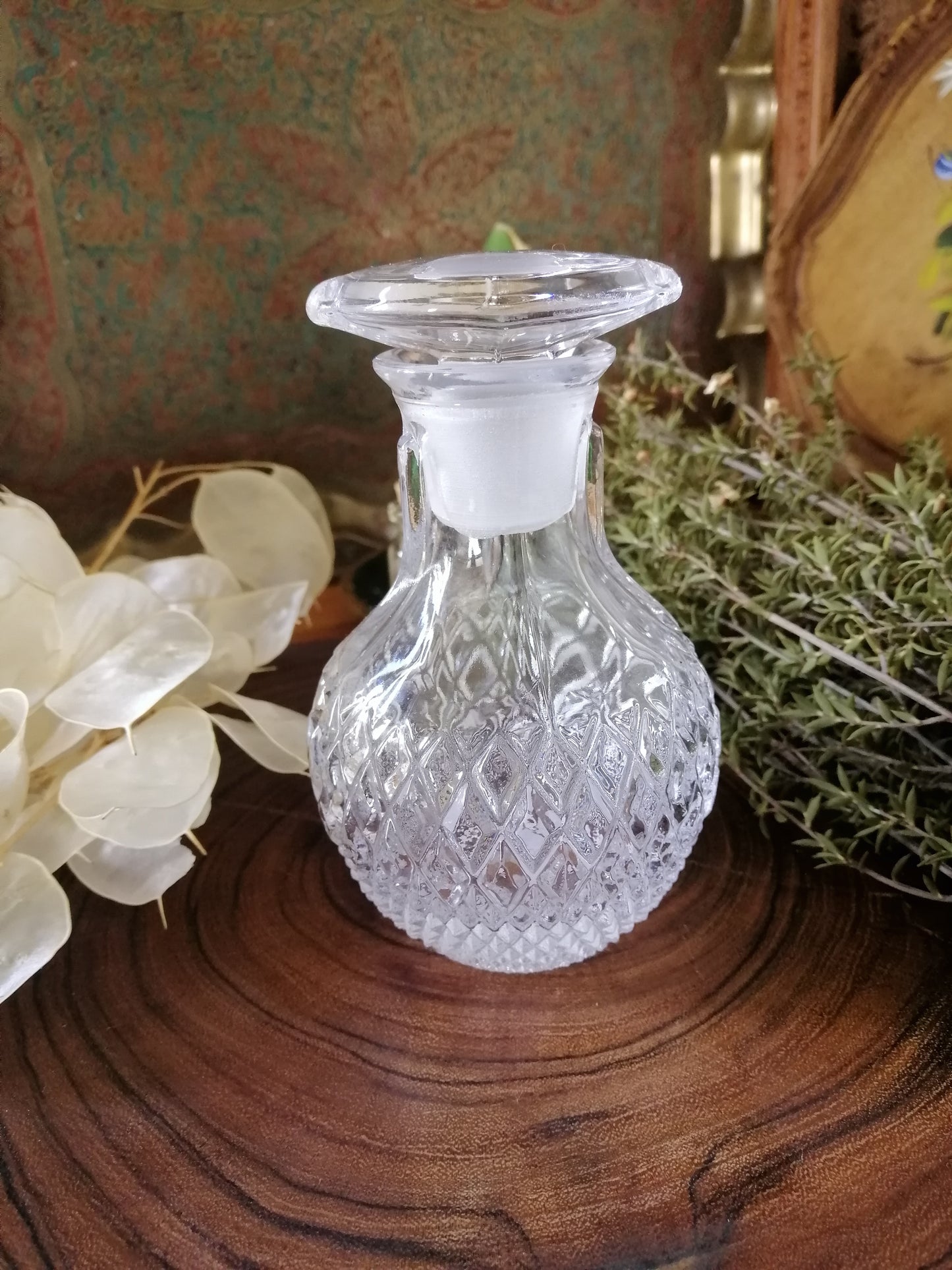 Vintage Cut Glass Potion Bottle