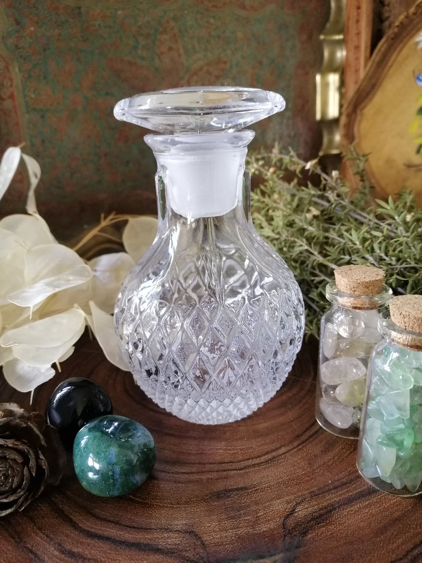 Vintage Cut Glass Potion Bottle