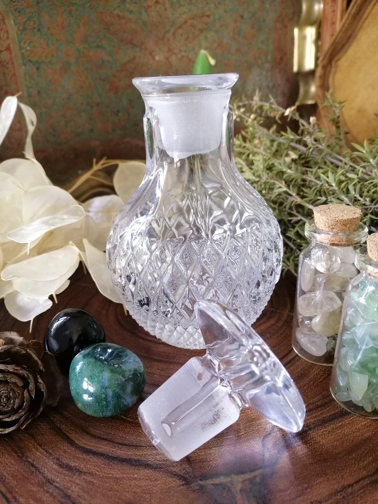 Vintage Cut Glass Potion Bottle