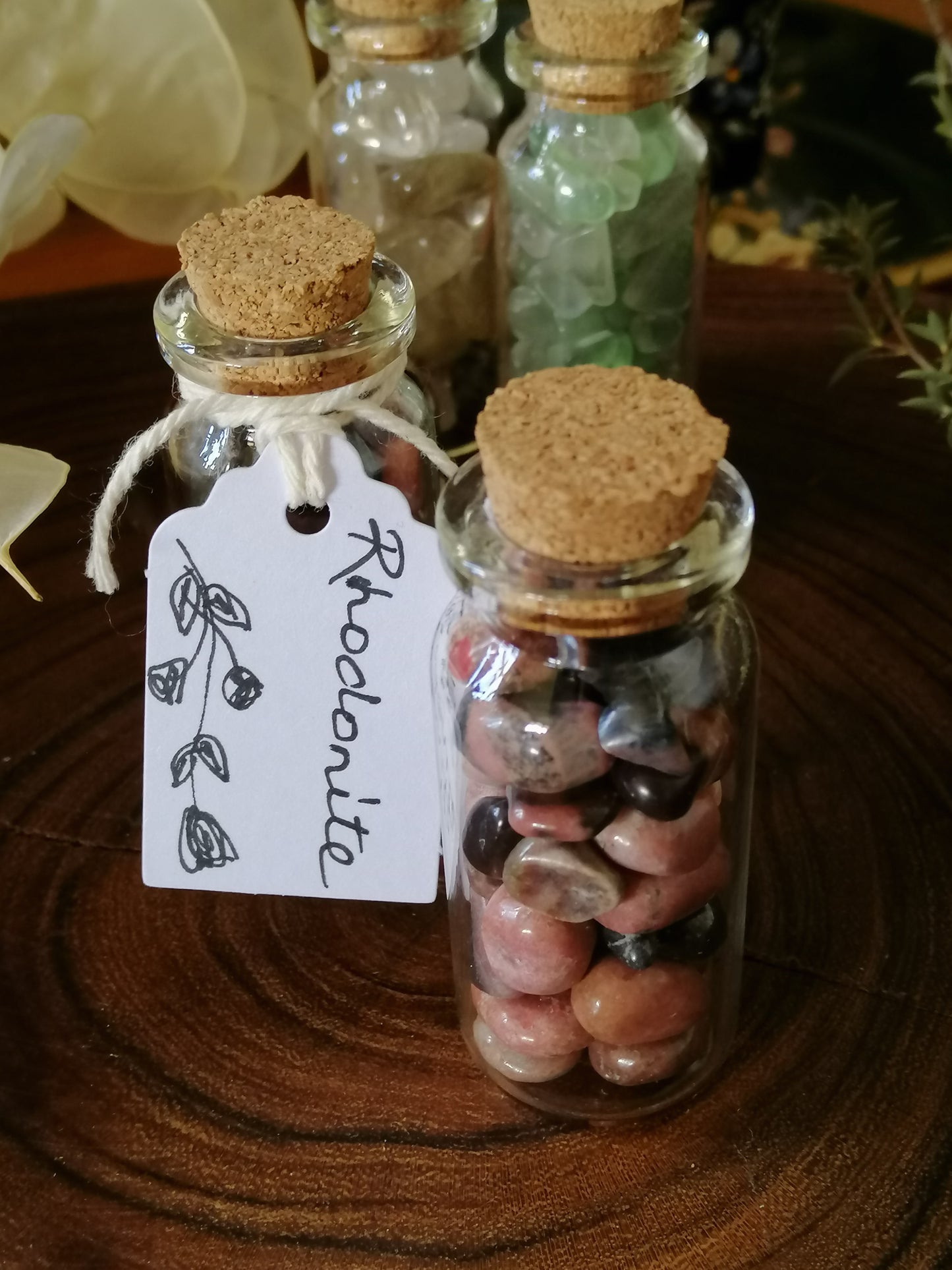 Rhodonite Crystal Chip Bottle