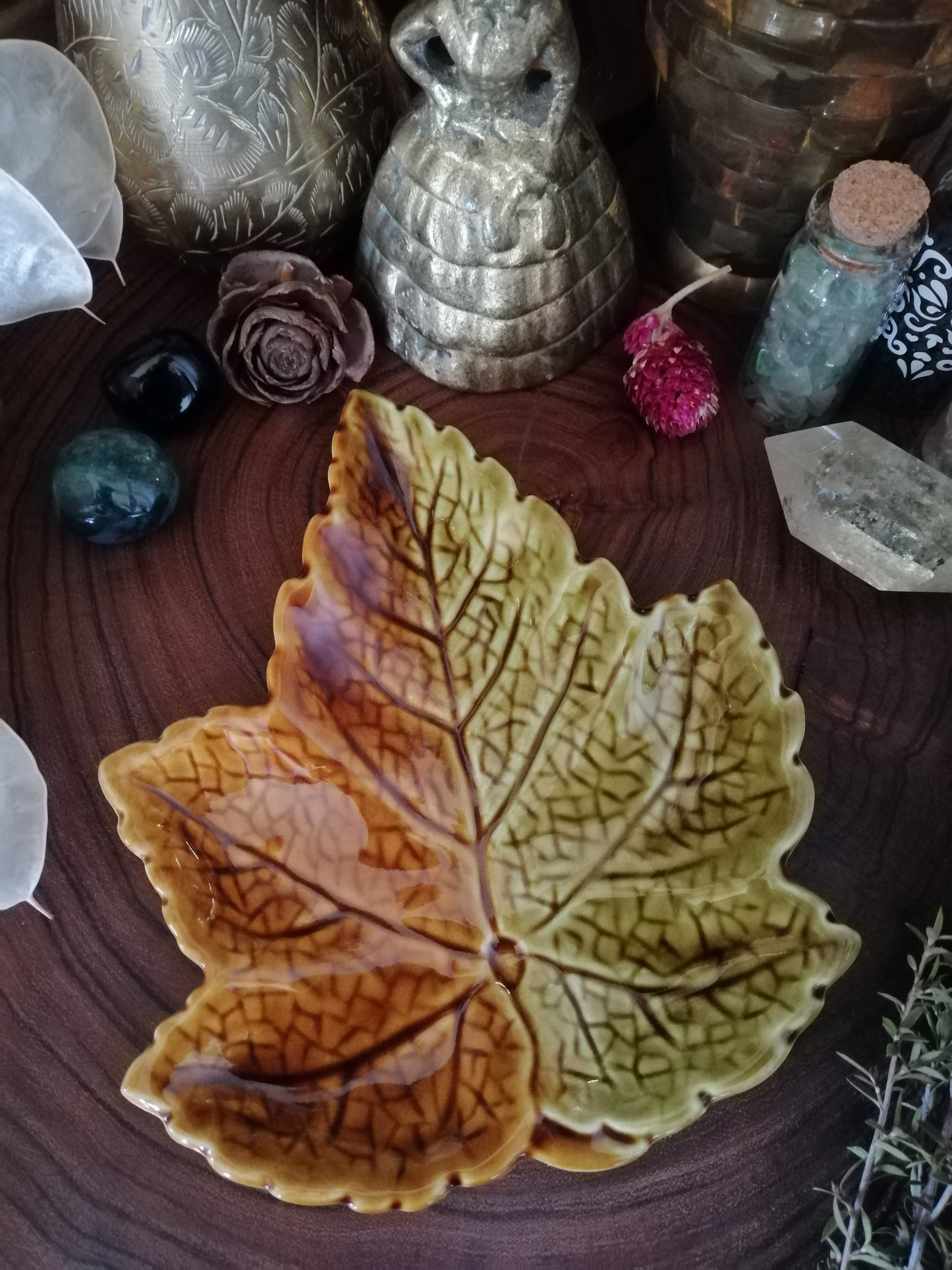Vintage Royal Winton China Autumnal Leaf Offering Dish