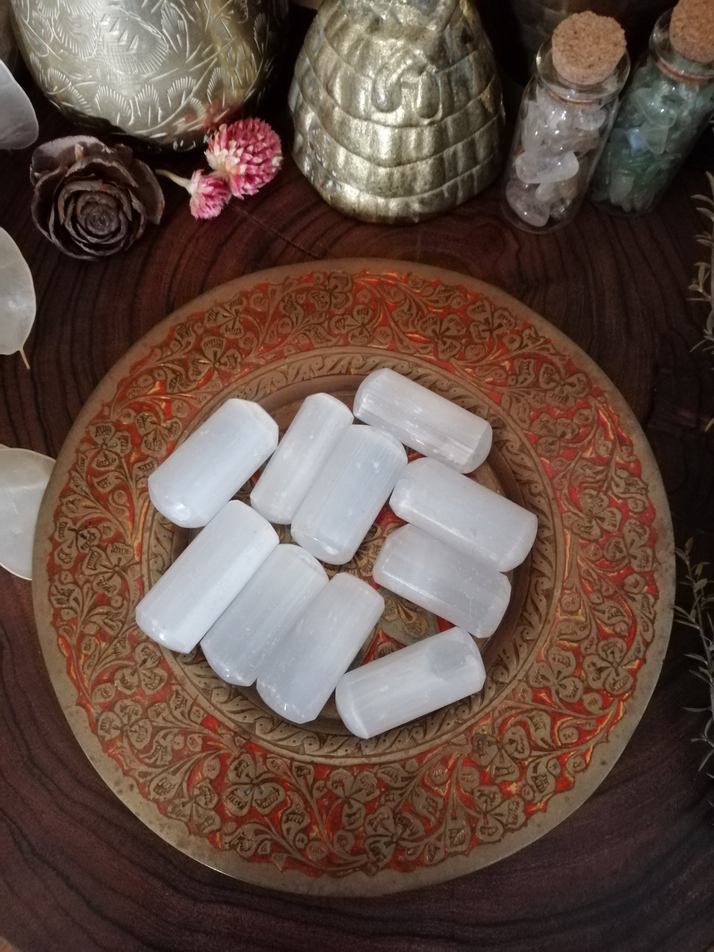 Selenite Cylinder Tumbled Stone