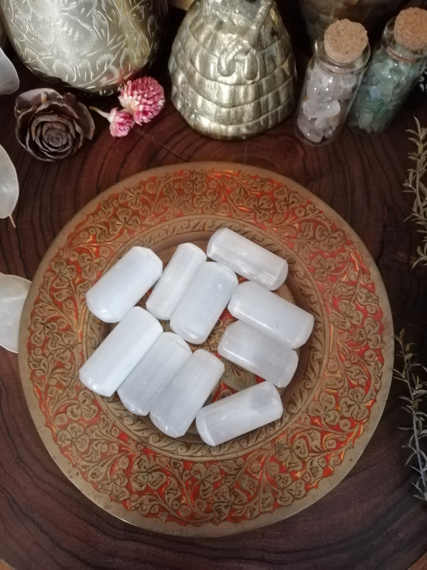 Selenite Cylinder Tumbled Stone