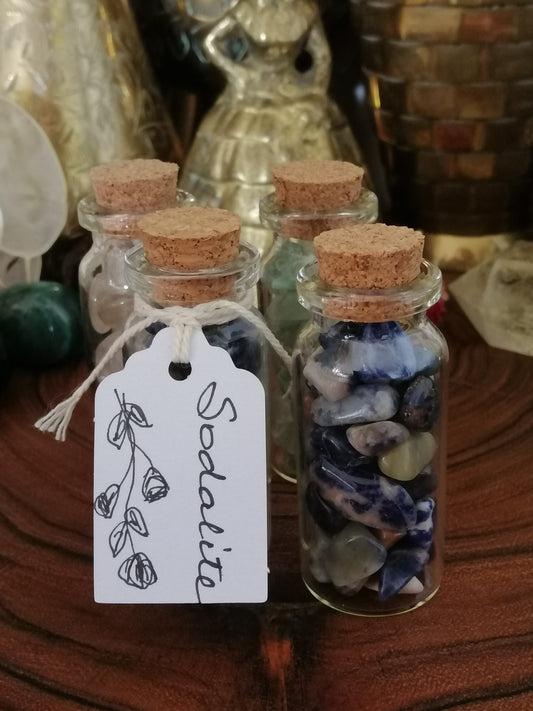 Sodalite Crystal Chip Bottle