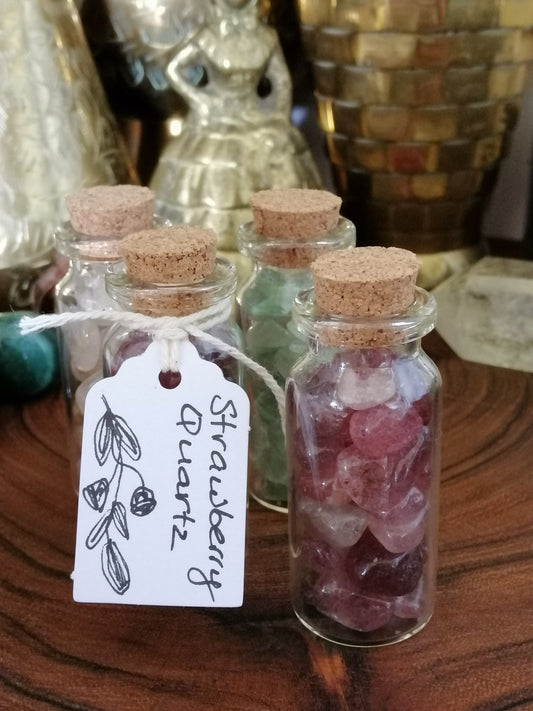 Strawberry Quartz Crystal Chip Bottle